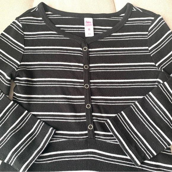 Justice Girls Size 10 Black & White Striped A Line Dress - Picture 4 of 7
